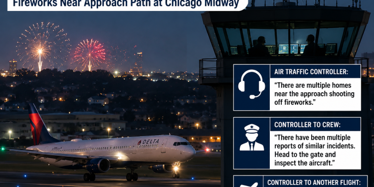 Chicago Plane Fireworks Strike
