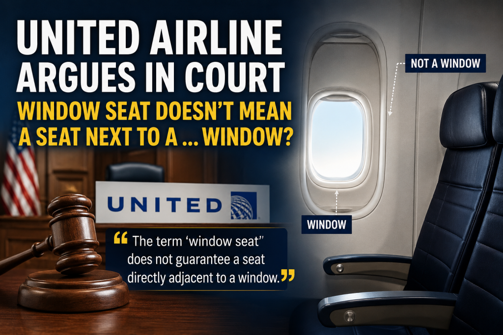 United Airline Argues in Court Window Seat