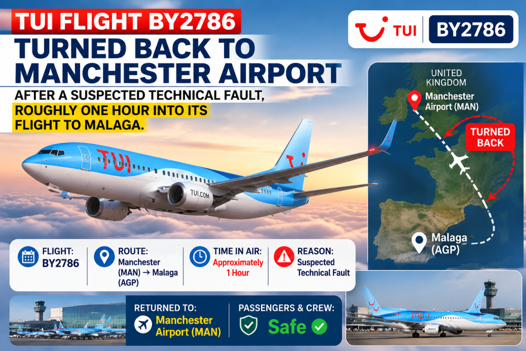 TUI Flight BY2786 Mid-Air Turnaround | Returned to Manchester Airport (MAN) Due to Suspected Technical Fault