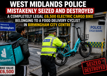 Birmingham Delivery Cyclist Bike Seized