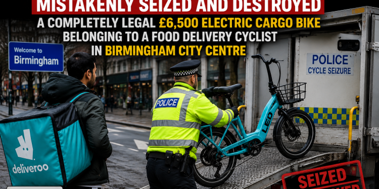 Birmingham Delivery Cyclist Bike Seized