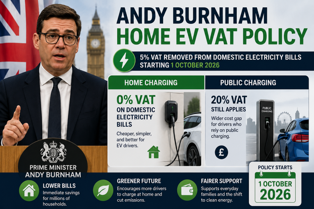 Andy Burnham Home EV VAT Cut | What UK’s New PM’s Policy Means For Your Bills
