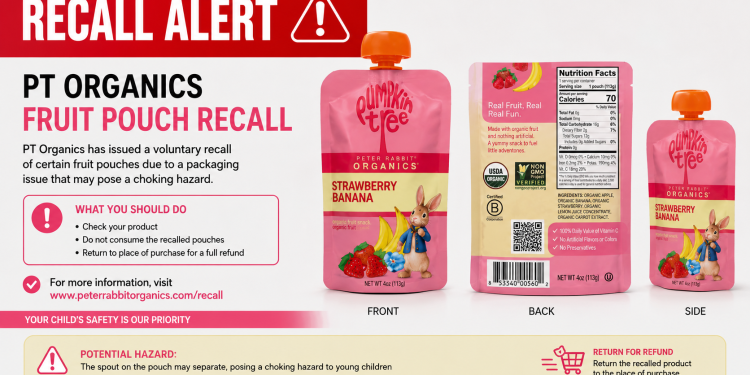 Nationwide PT Organics Fruit Pouch Recall Hits Peter Rabbit Banana & Strawberry Puree