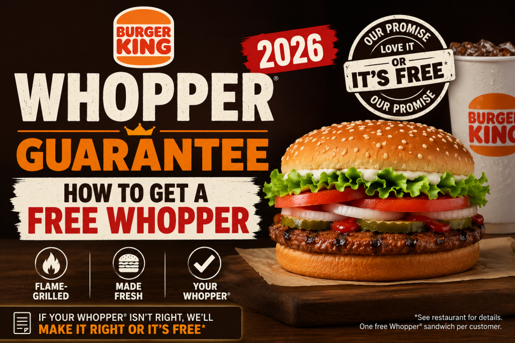 Burger King Whopper Guarantee 2026 | How to Get a Free Whopper