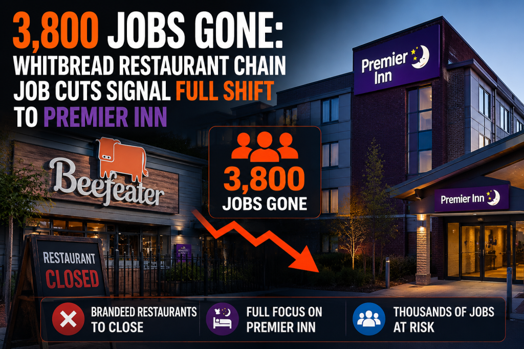 3,800 Jobs Gone | Whitbread Restaurant Chain Job Cuts Signal Full Shift to Premier Inn