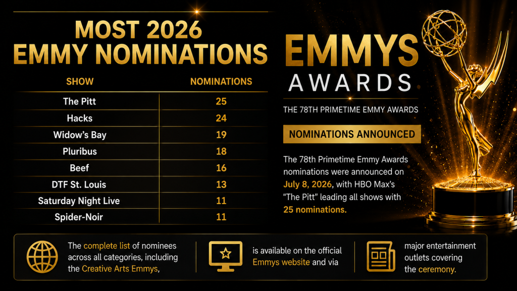 Emmy Nominations 2026 | Primetime Emmy Awards Full List of Nominees