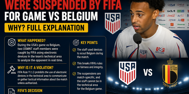 Two USMNT Staff Members Were Suspended by FIFA for Game vs Belgium Why