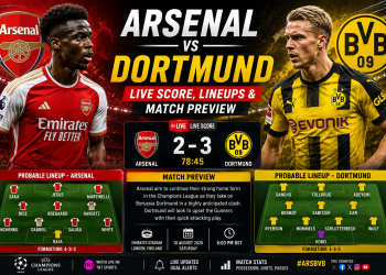Arsenal vs Dortmund | Live Score, Lineups & Match Preview